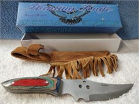 Hunting Knife with Leather Sheath - 7" - NIB