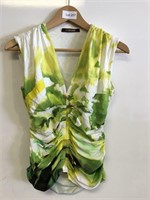 Size 44 Roberto Cavalli Printed Ruched Front Tank