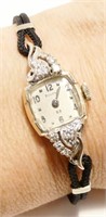 14K W Gold & Diamond Bulova 23 Jewel Watch 9.4g TW