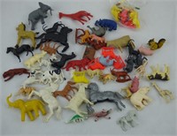 Vintage Plastic Toy Animals- Horses, Cows, Dogs