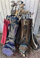 R - LOT OF 2 GOLF BAGS & CLUBS