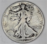 1920 d Better Date Walking Liberty Half  $38CPG