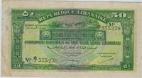 1942 LEBANON 50 PIASTRES,FAncy SN+GIFT!! LBSR