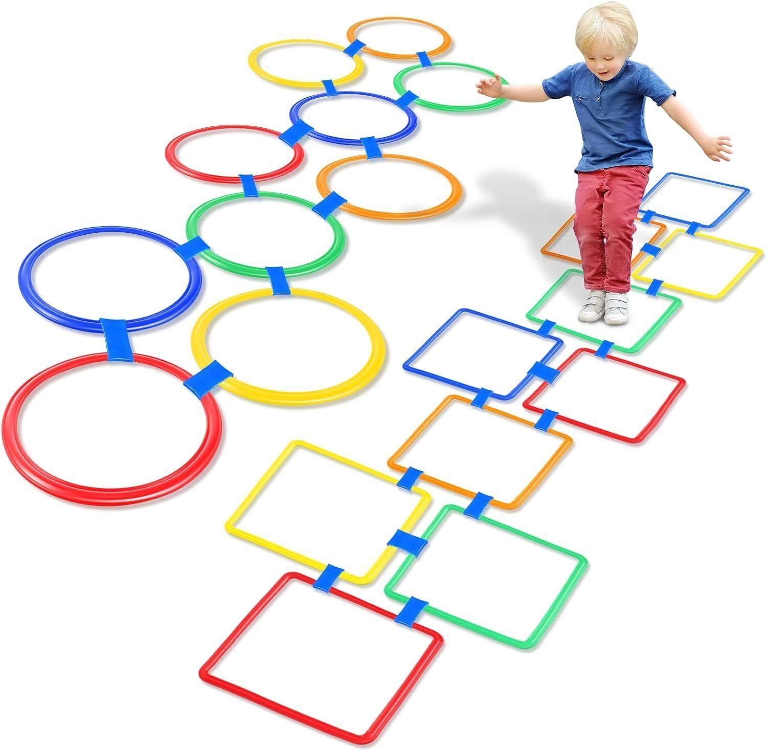 Woanger 2 Sets of Hopscotch Outdoor Ring Game