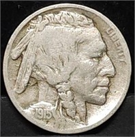 1915-S Buffalo Nickel, Semi Key Date, Nice!