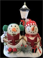 Lighted Lamp Post & Caroling Snowmen