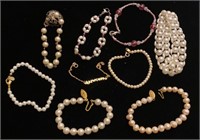 Bracelets with pearl like beads