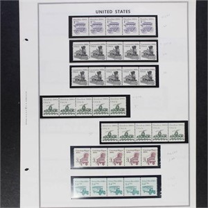 US Stamps Plate Number Coil strips of