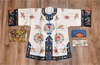 An Embroidered Top & 3 Purses