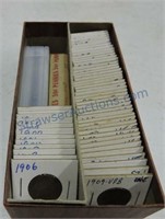 Box of 112 Indian cents and 42 Lincolns,