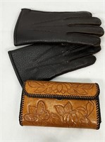 Leather Gloves and Billfold