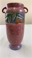Roseville Baneda pink art pottery vase 7.25" (as