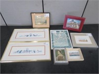 8 FRAMED PRINTS OF VARIOUS SUBJECTS