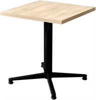 Square Wood Table Chrome X Base 30" x 30" x 28"