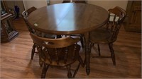 Round Dining Table, 2 leaves, four chairs40 x 30
