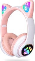 Kids Headphones,BREIS Cat Ear LED Light Up