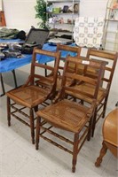 4 Vintage Cane Bottom Chairs