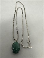 925 Sterling Silver Necklace with Malachite