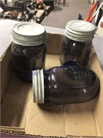 PURPLE PINT CANNING JARS W/ ZINC LIDS, 3 COUNT