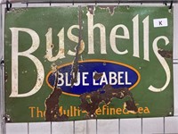 Original Bushells Blue Label Tea Enamel Sign -450