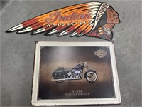 2 x Tin Signs Inc. Indian Motorcycle & Harley