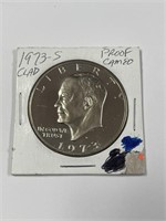 1973-S Proof Cameo Eisenhower Dollar-Clad