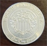 One Ounce Silver Round: World Trade Silver