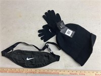 Nike Fanny pac & knit hat with gloves