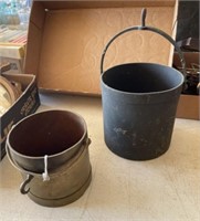 Cast Iron Bucket and Brass Bucket