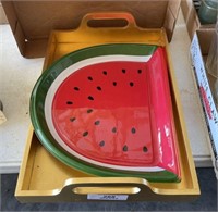 Pair of Watermelon Serving Trays