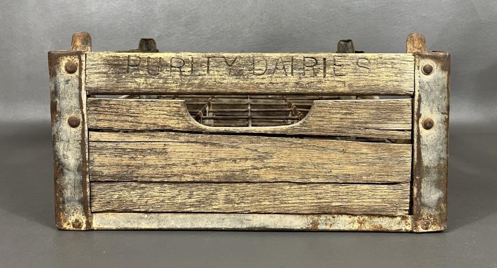 Vintage Purity Dairies Wooden Crate