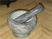 Gray Heavy Marble Mortar & Bowl