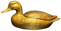 Mid Century Brass Duck Jewelry Box