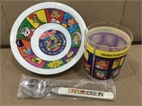 1996 Kelloggs Cereal Mascots Cup, Bowl, & Spoon