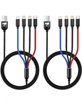 ( New ) Multi Charging Cable 4ft 2Pack 3.5A Fast