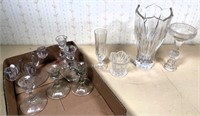 glass vase, candles sticks & more