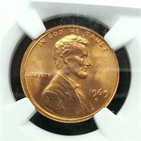 1969 D PENNY 1C MS66RD NGC