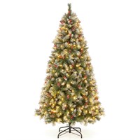 Goplus 6.5ft Pre-Lit Christmas Tree, Artificial Hi
