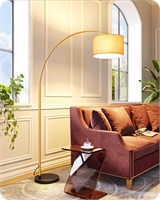 EDISHINE 75.6" Gold Arched Floor Lamp, Mid Century