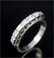 Vintage seven stone diamond and 18ct white gold
