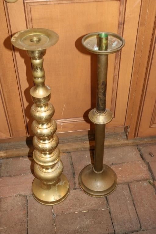 2 brass candleholders