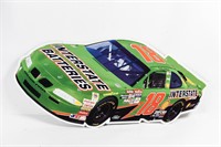 INTERSTATE BATTERIES EMBOSSED #18 RACE CAR SIGN