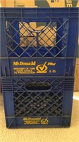 Pair of Blue McDonald Milk Crates