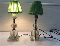 Pair of Vintage Glass  Table Lamps K7A
