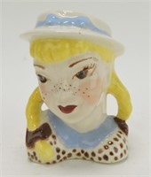 Girl with pigtails 5" head vase