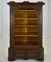 19th C. Display Case w/ Bird's Eye Maple Interior