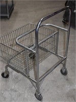 Vintage Steel Chrome Basket Shopping Cart