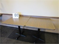 2-30"x30" Wood Grain Formica Dining Tables