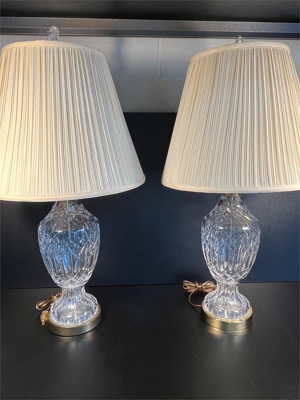 Pair of 27" Waterford Crystal Table Lamps