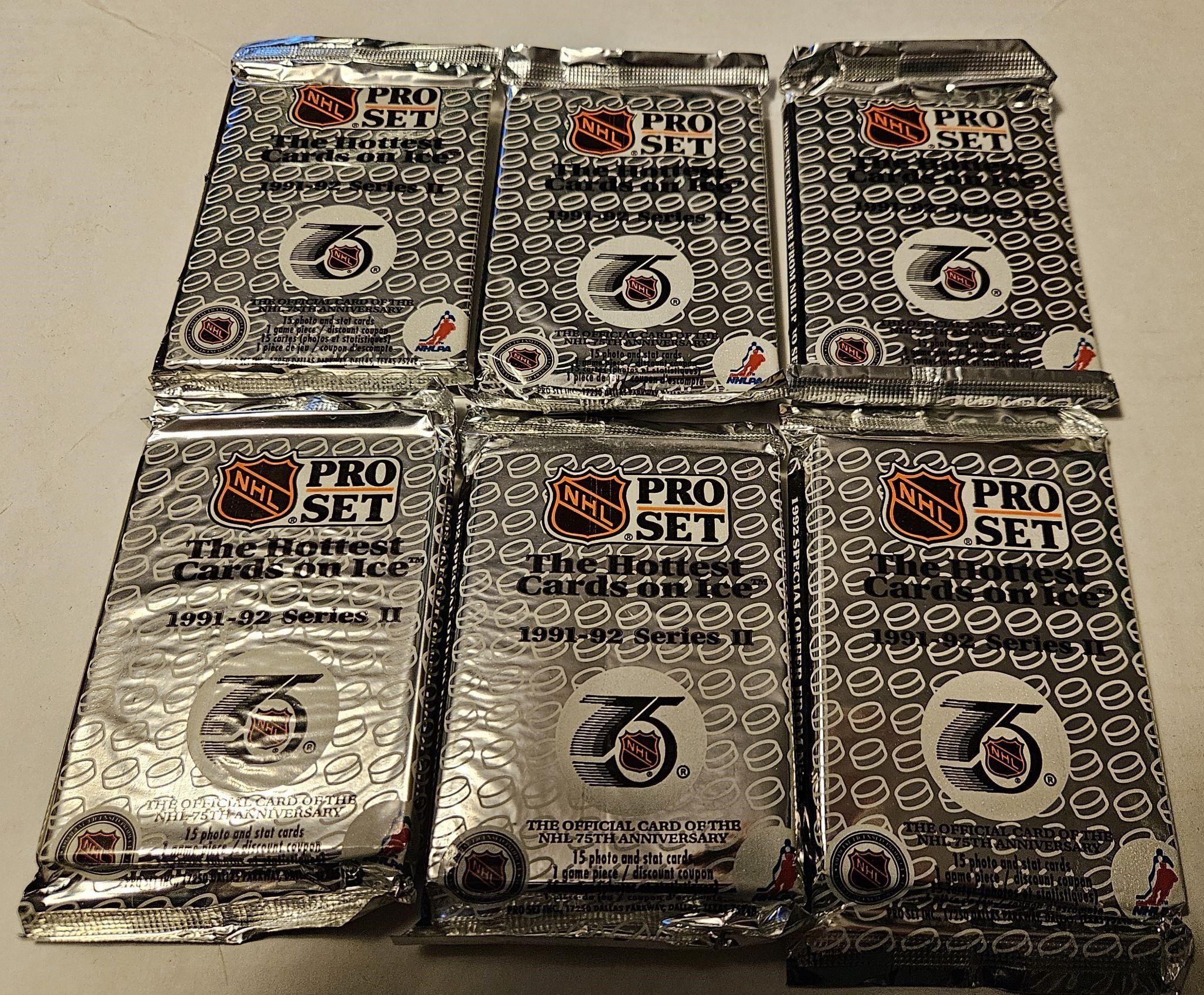 1991 - 92 NHL Hockey Pro Set Series 2 x 6 Packs